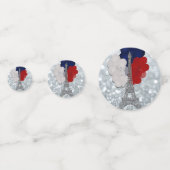 Silver Glitzer Eiffel Tower Red White Blue Party Konfetti (Rückseiten)