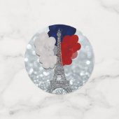 Silver Glitzer Eiffel Tower Red White Blue Party Konfetti (Klein Vorderseite)