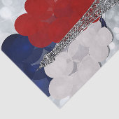 Silver Glitzer Eiffel Tower Red White Blue Party Seidenpapier (Ausschnitt)
