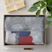 Silver Glitzer Eiffel Tower Red White Blue Party Seidenpapier (Geschenk)