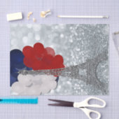 Silver Glitzer Eiffel Tower Red White Blue Party Seidenpapier (Handwerk)