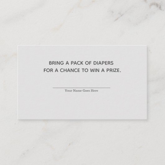 Silver Glitzer Eiffel Winddusche Windelwanne Begleitkarte (Rückseite)