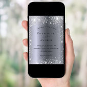 Silver Glitzer Einladung