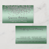 Silver Glitzer Eleganter Emerald Event Planner Visitenkarte (Vorne/Hinten)