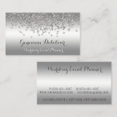 Silver Glitzer Eleganter Platinum Event Planner Visitenkarte (Vorne/Hinten)