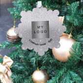 Silver Glitzer - elegantes Firmenlogo Ornament Karte