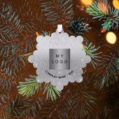 Silver Glitzer - elegantes Firmenlogo Ornament Karte