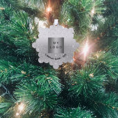 Silver Glitzer - elegantes Firmenlogo Ornament Karte