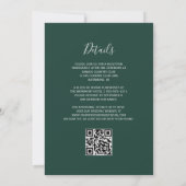 Silver Glitzer Emerald Green QR Code Wedding Einladung (Rückseite)