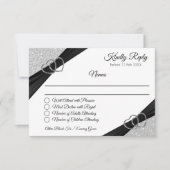 Silver Glitzer Enclosure Card RSVP Karte (Vorderseite)