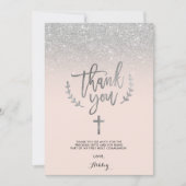 Silver Glitzer errush Danke erste Kommunion (Vorderseite)