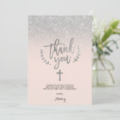 Silver Glitzer errush Danke erste Kommunion (Stehend Vorderseite)