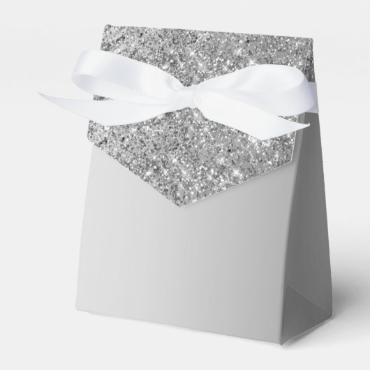 Silver Glitzer Erstellen Sie Ihr eigenes Gefallen- Geschenkschachtel (Vorderseite)