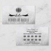 Silver Glitzer Eyelashes Customer Loyalty Card Treuekarte (Vorne/Hinten)