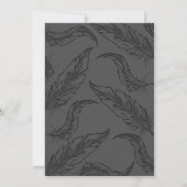 Silver Glitzer Feathers Elegante Moderne Hochzeit Einladung (Rückseite)