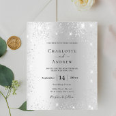 Silver Glitzer feierliche Hochzeitseinladung