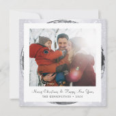 Silver Glitzer Festivals Winterfamilie Feiertagskarte (Vorderseite)