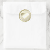 Silver Glitzer Foil Heart Gastgeschenk Hochzeit En Runder Aufkleber (Tasche)