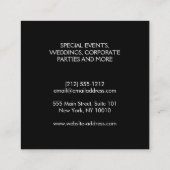 Silver Glitzer Fork Event Planer Quadratische Visitenkarte (Rückseite)