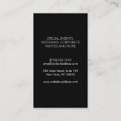 Silver Glitzer Fork Event Planer Visitenkarte (Rückseite)