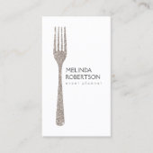 Silver Glitzer Fork Event Planer Visitenkarte (Vorderseite)