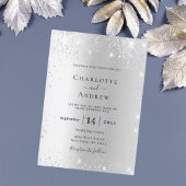 Silver Glitzer formale Luxus-Hochzeit Einladung