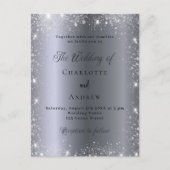 Silver Glitzer formelle Hochzeit Einladungspostkarte (Vorderseite)
