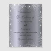 Silver Glitzer formelle Luxus-Hochzeit Magneteinladung (Vorderseite)