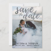 Silver Glitzer Foto Berge Save the Date (Vorderseite)