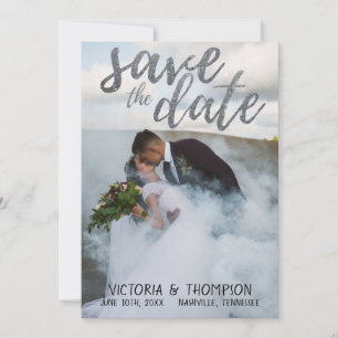 Silver Glitzer Foto Berge Save The Date