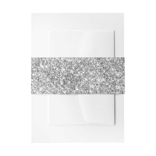 Silver Glitzer Foto Einladungsbanderole (Vorderseite Beispiel)