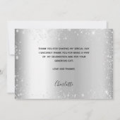 Silver Glitzer Foto Geburtstag Dankeschön Karte (Rückseite)
