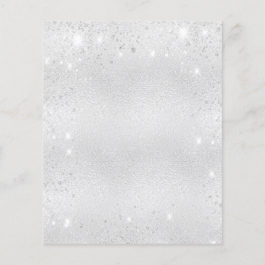 Silver Glitzer Foto Hochzeit Speichern Sie die Dat (Rückseite)