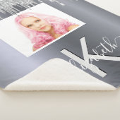 Silver Glitzer Foto Monogramm glamourös Sherpadecke (3/4)