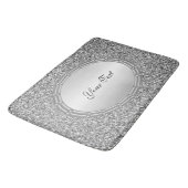 Silver Glitzer Frame Bath Mat Badematte (Schrägansicht)