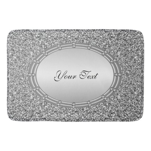 Silver Glitzer Frame Bath Mat Badematte (Vorderseite)