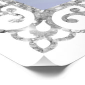 Silver Glitzer Frame Blue Bow Taufe Willkommen Poster (Ecke)