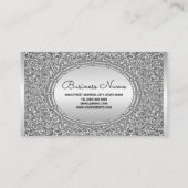 Silver Glitzer Frame Business Card Visitenkarte (Rückseite)