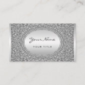 Silver Glitzer Frame Business Card Visitenkarte (Vorderseite)