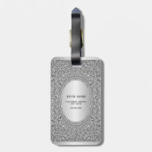 Silver Glitzer Frame Gepäckmarke Gepäckanhänger (Rückseite vertikal)
