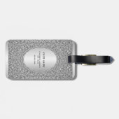 Silver Glitzer Frame Gepäckmarke Gepäckanhänger (Rückseite horizontal)
