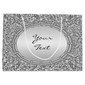 Silver Glitzer Frame Geschenktasche Große Geschenktüte (Rückseite)