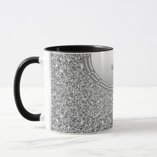 Silver Glitzer Frame Kaffee Tasse (Links)