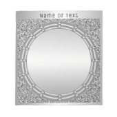 Silver Glitzer Frame Notepad Notizblock (Vorderseite)