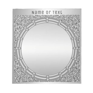 Silver Glitzer Frame Notepad Notizblock