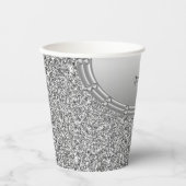 Silver Glitzer Frame Paper Cups Pappbecher (Vorderseite)