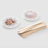 Silver Glitzer Frame Pink Bow Taufe Fächer (Non-assembled)