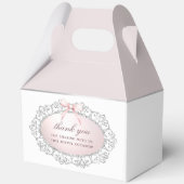 Silver Glitzer Frame Rosa Bow Taufe Big Gable Geschenkschachtel (Rückseite)