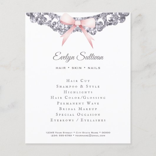 Silver Glitzer Frame Rosa Bug Flyer (Vorne)