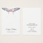 Silver Glitzer Frame Rosa Ohrring-Karte (Vorne & Hinten)